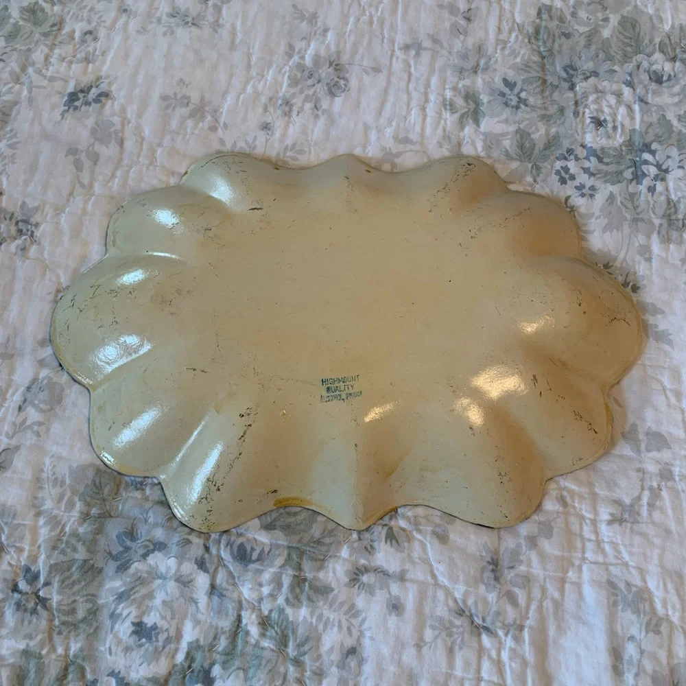 Vintage Scalloped Floral Tray